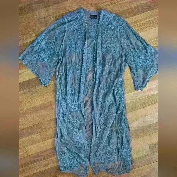 Shyanne Tops - Shyanne Western Open Front Lace Duster
